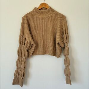HYFVE Cowl Neck Sweater in Tan
